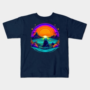 Tropical Island Seal Kids T-Shirt